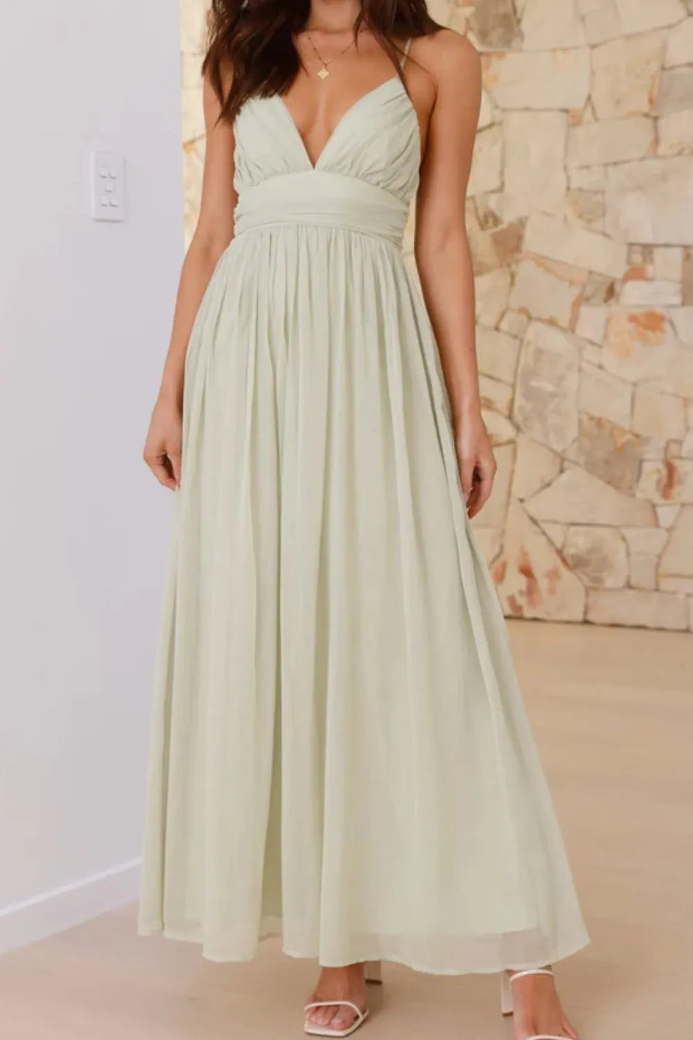 Ruched V-neck Cami Dress (4)