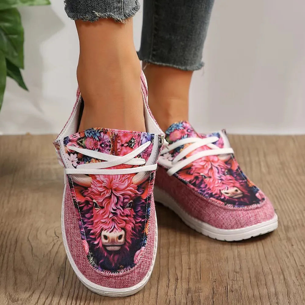 Geometric Round Toe Flat Slip-ons (6)