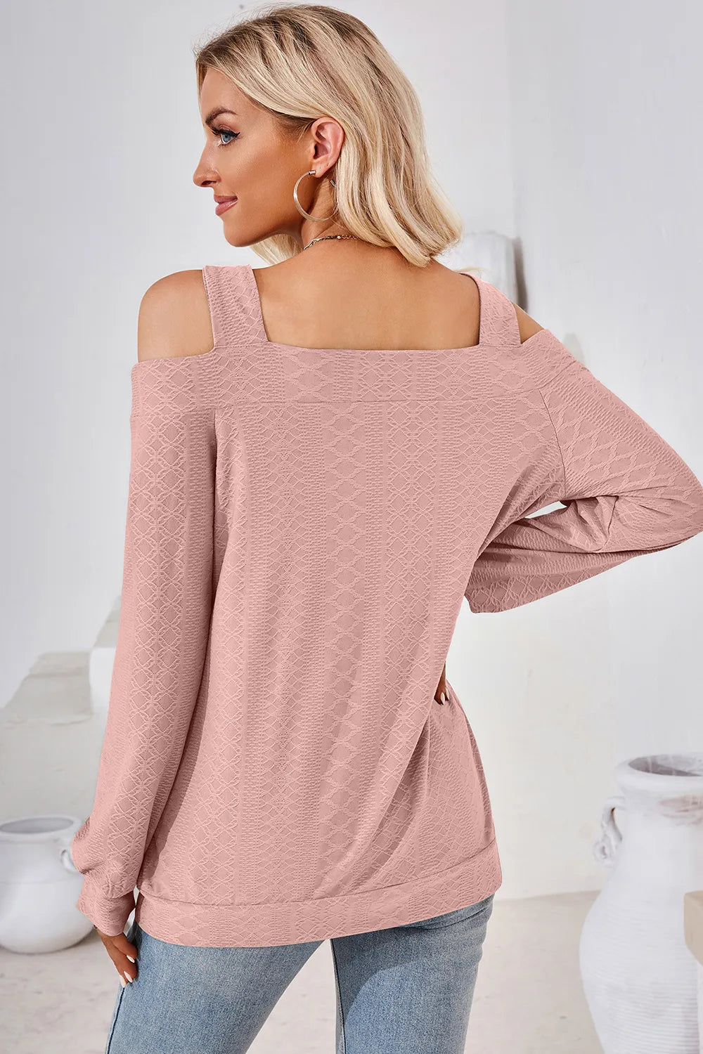 Cutout Square Neck Cold Shoulder T-shirt (24)