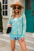 Daisy Pattern Button Front Cardigan (10)
