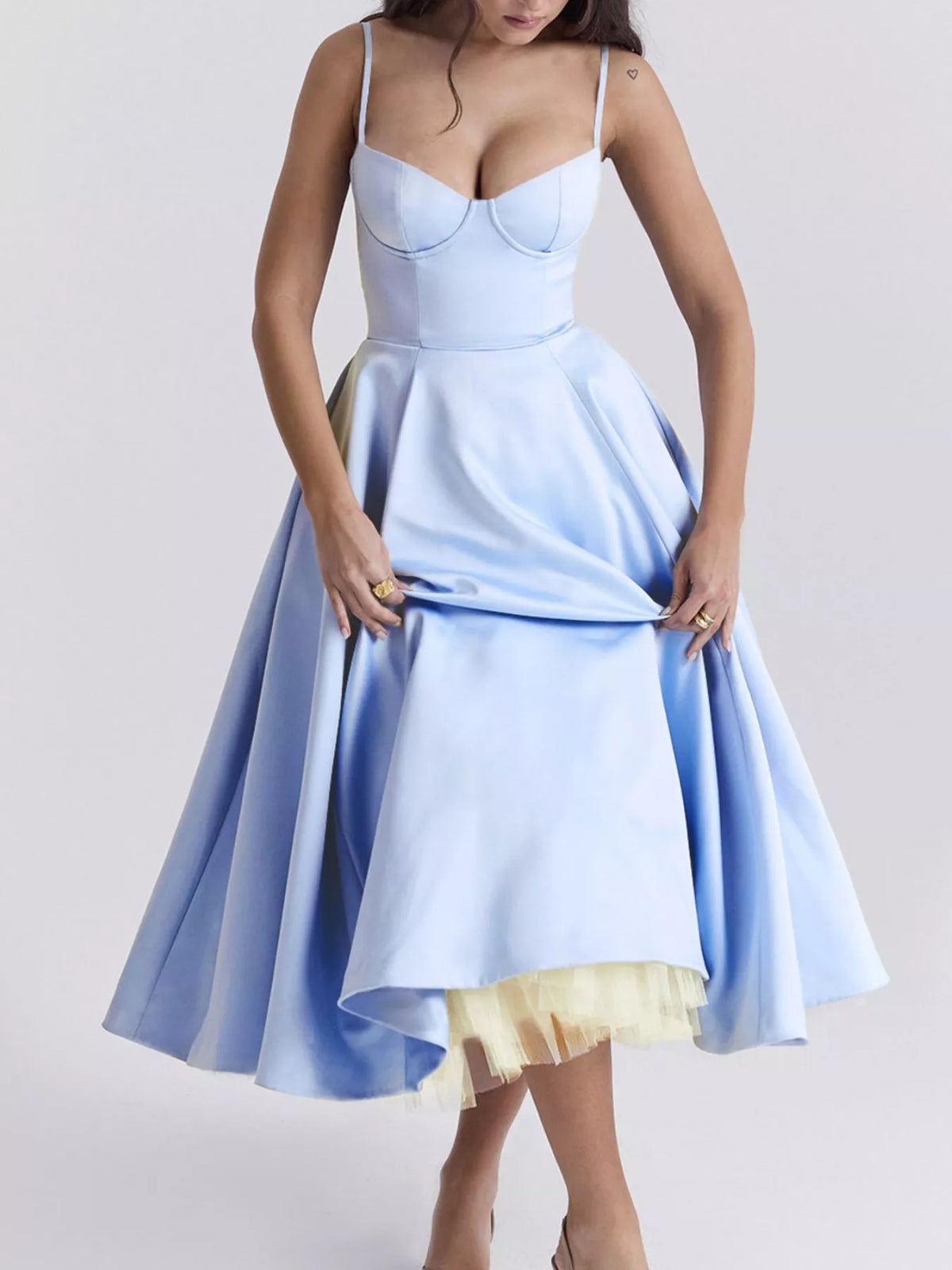 Sweetheart Neck A-line Midi Dress (8)