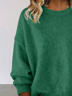 Full Size Round Neck Dropped Shoulder Sweater Plus (4)