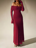 Glitter Off-shoulder Maxi Dress