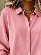 Full Size Corduroy Button-down Shirt Plus (5)