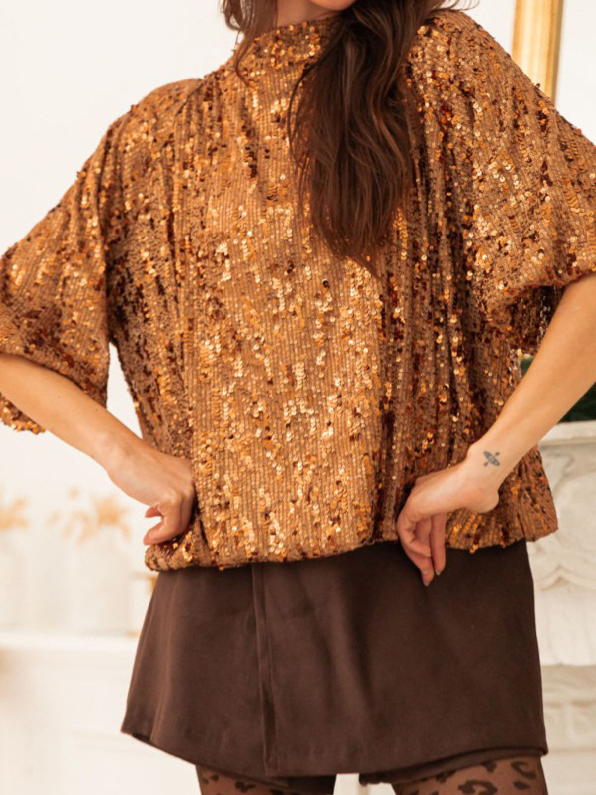 Sequin Embellished Tie-back Blouse (3)
