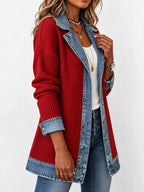 Full Size Denim Trim Ribbed Knit Cardigan Plus (19)