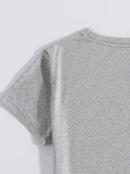 Letter Graphic Round Neck Short Sleeve T-shirt (17)
