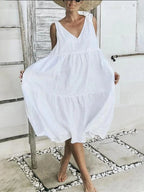 Colorblock Tiered Midi Tank Dress (10)