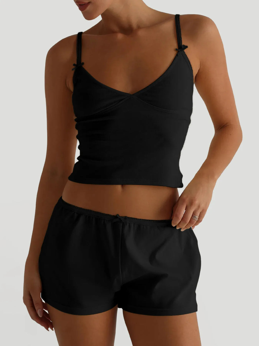 V-neck Cami Shorts Set (2)