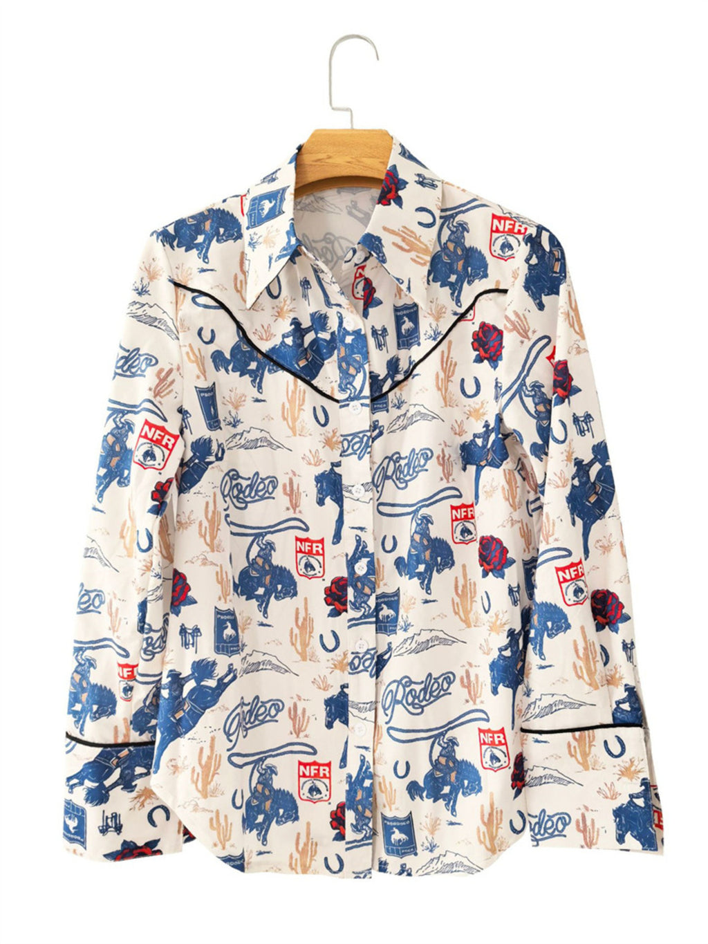 Printed Button Up Long Sleeve Shirt (3)