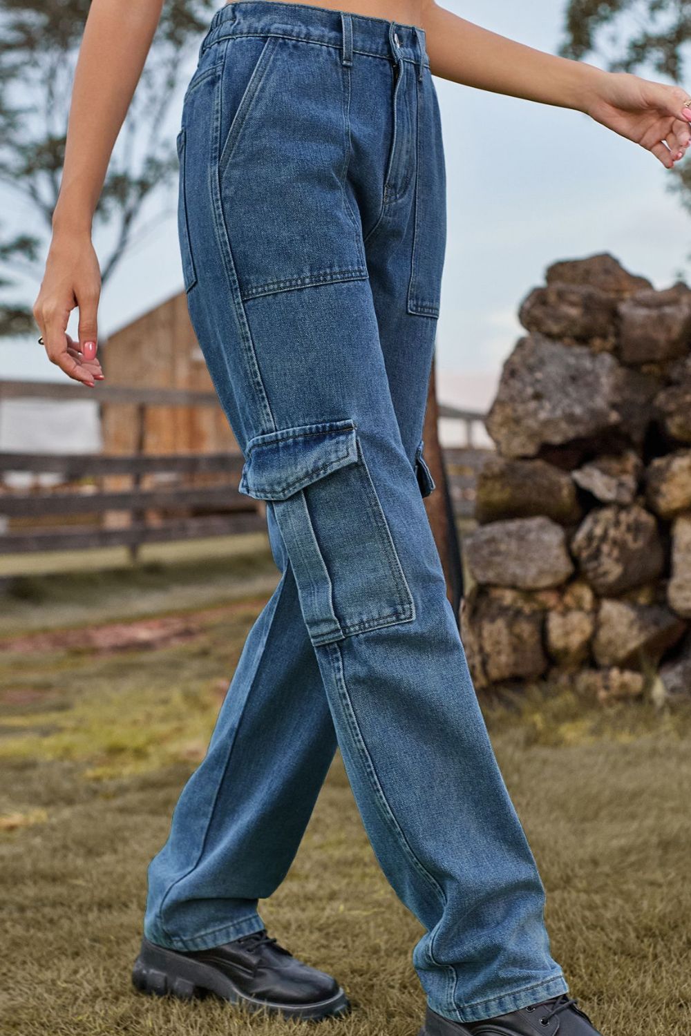 Loose Fit Long Jeans Pockets (3)