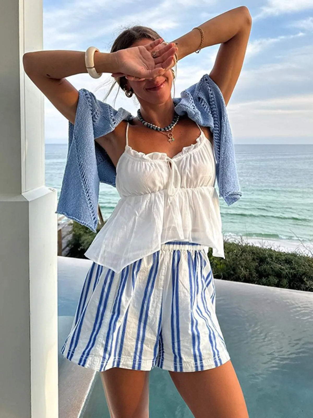 Striped High-waist Summer Shorts (13)