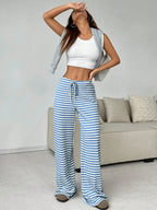 Striped Wide Leg Drawstring Pants (23)