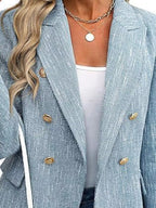 Double-breasted Lapel Collar Blazer (8)