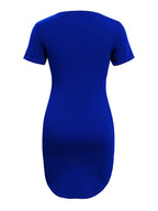 Round Neck Short Sleeve Mini Tee Dress (12)