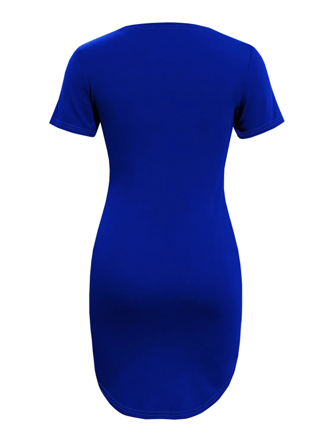 Round Neck Short Sleeve Mini Tee Dress (12)