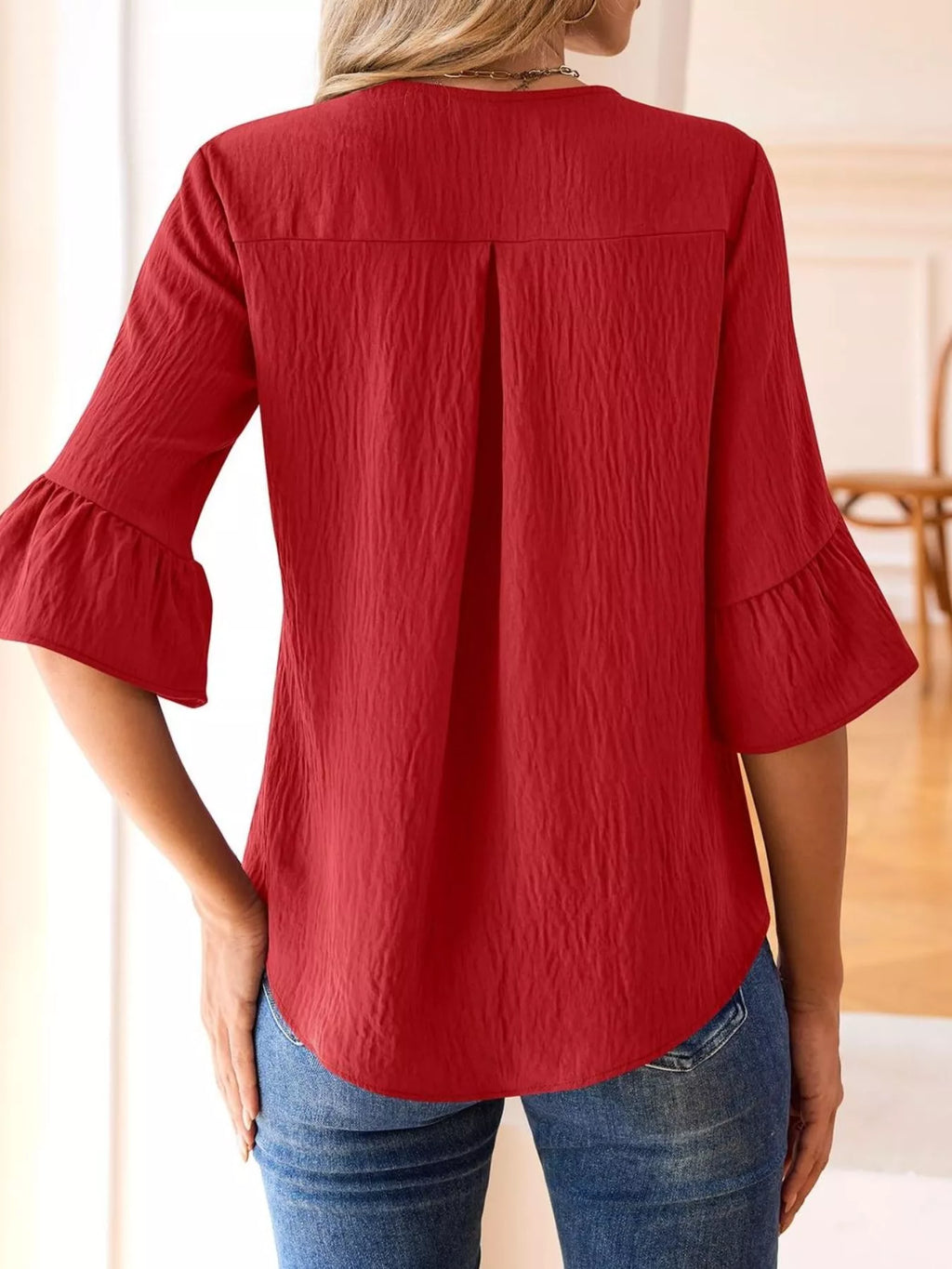 Ruffled Flounce Sleeve Blouse (13)