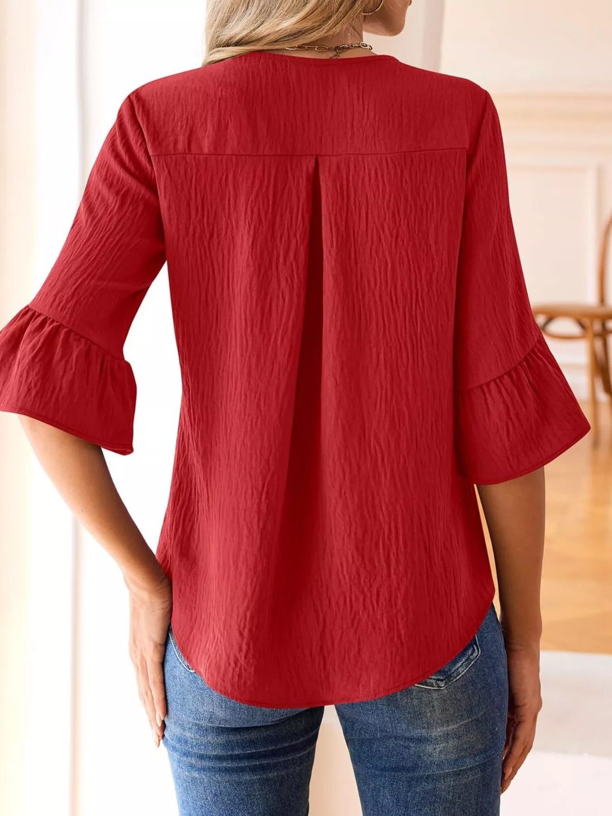 Ruffled Flounce Sleeve Blouse (13)
