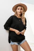 Side Slit Drop Shoulder Sweatshirt (3)