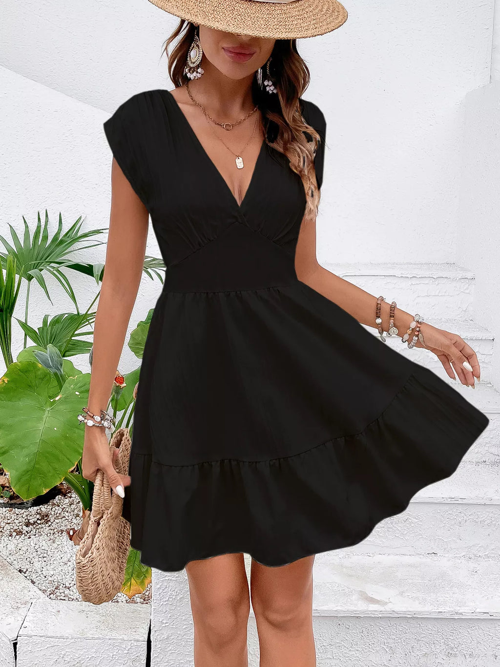 Tiered Cap Sleeve Mini Dress (8)