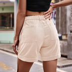 High Waist Denim Cargo Shorts (2)