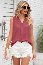 Texture V-neck Sleeveless Top (7)