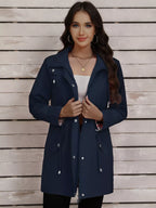Drawstring Snap-down Trench Coat (10)