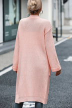 Dropped Shoulder Long Sleeve Cardigan Pocket (14)