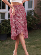 Floral Midi Ruffle Skirt photo 1