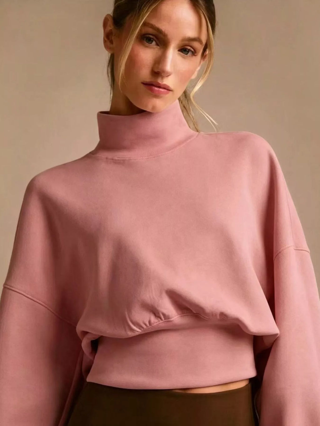 Turtleneck Dropped Shoulder Sweatshirt (10)