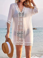 Lace Trim V-neck Cover-up (3)