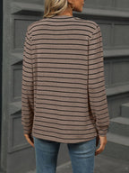 Striped Henley T-shirt Button Detail (13)