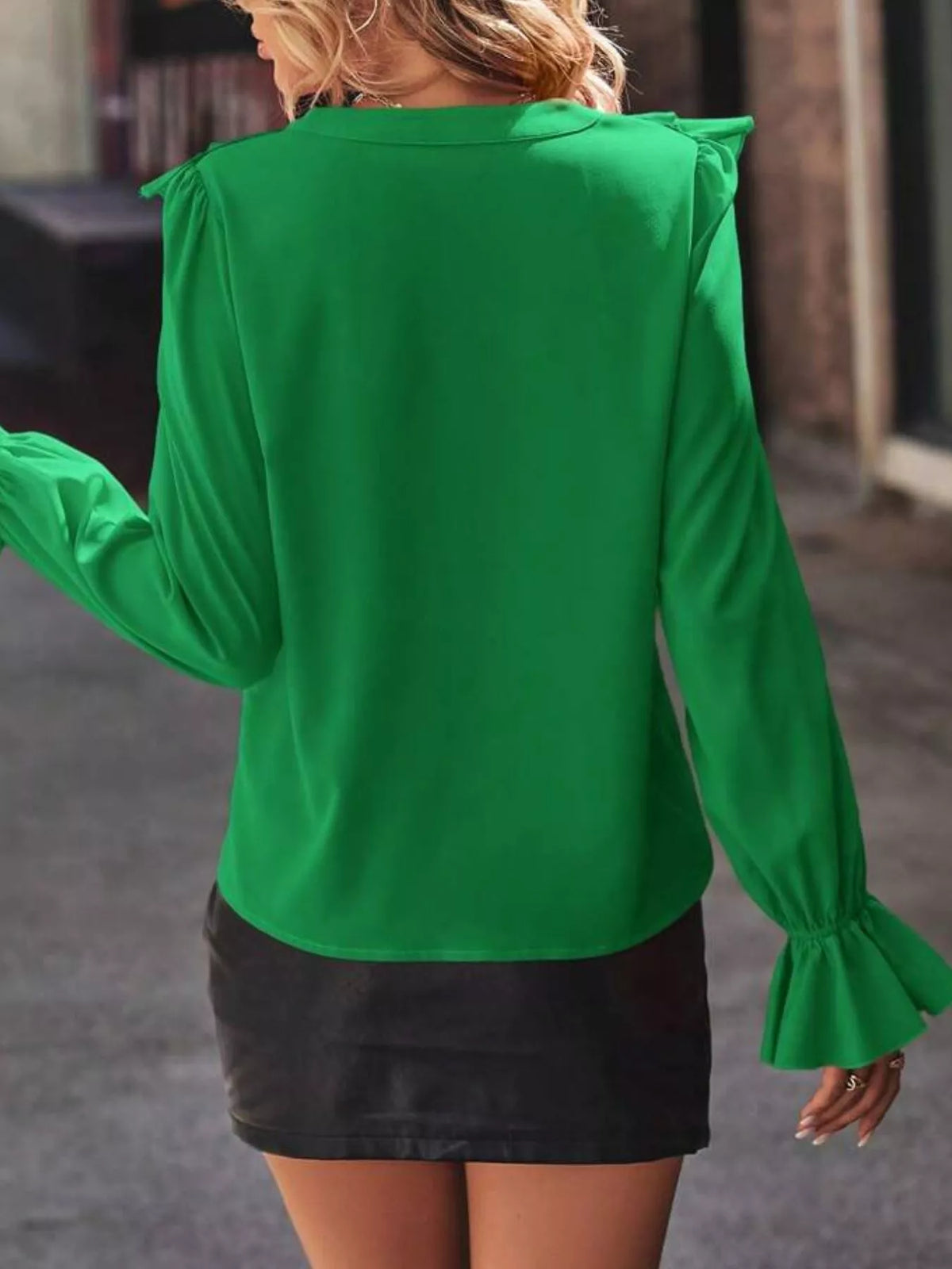 Ruffled Flounce Sleeve Blouse (17)