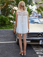 Full Size Spliced Lace Round Neck Tank (2)
