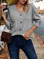 V-neck Long Sleeve T-shirt (7)