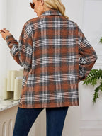 Plaid Button Up Long Sleeve Shacket (7)