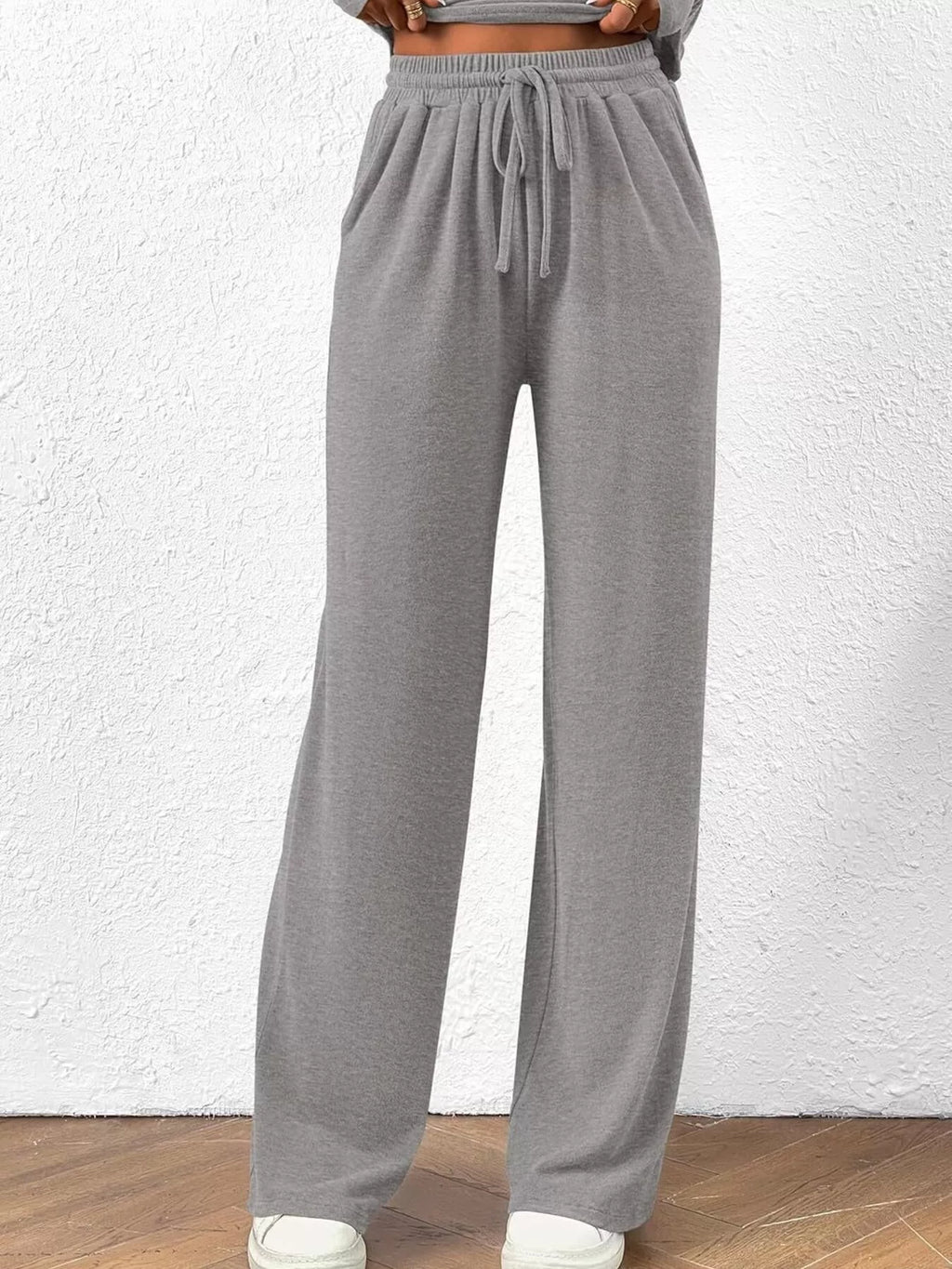 Long Sleeve Top Wide Leg Pants Set (27)