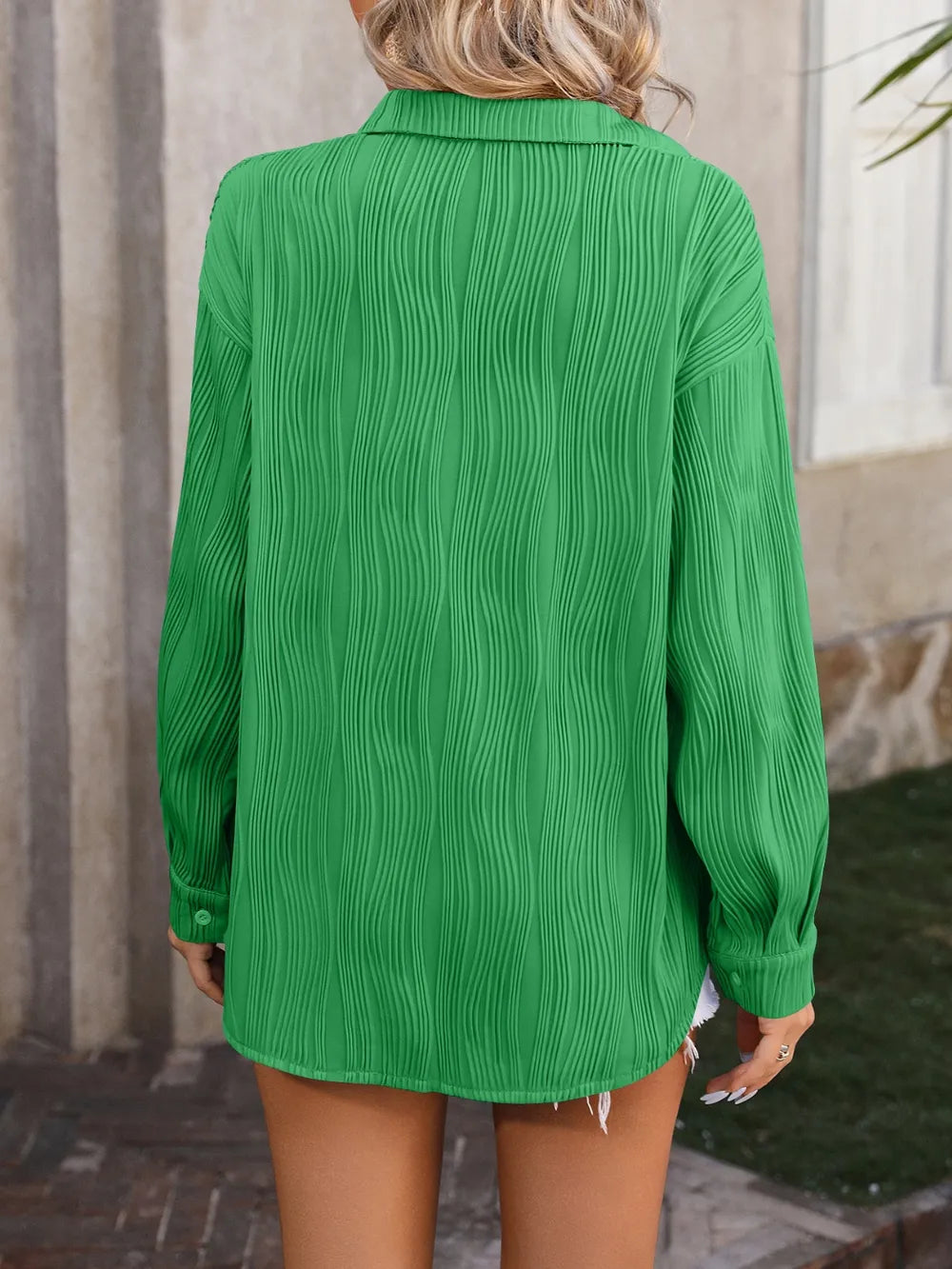 Button Up Dropped Shoulder Shirt (15)