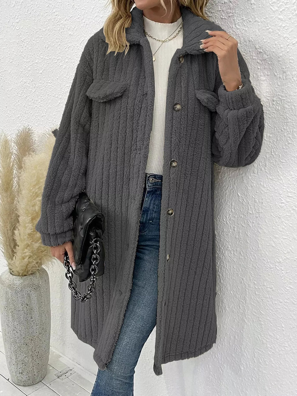 Button-down Longline Outerwear (10)