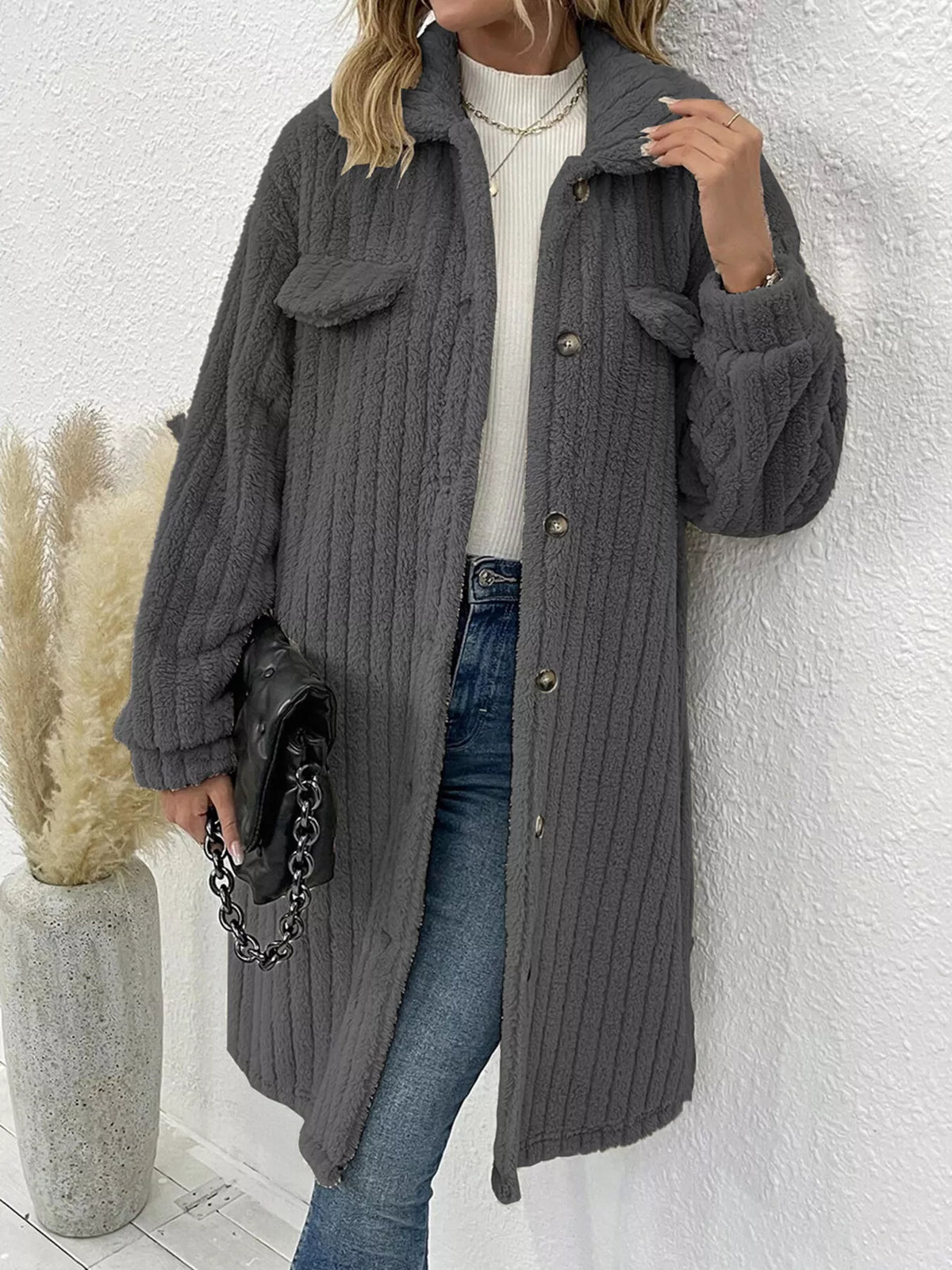 Button-down Longline Outerwear (10)