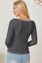 Square Neck Long Sleeve T-shirt (24)