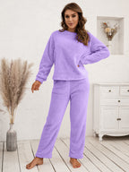 Teddy Long Sleeve Top Pants Lounge Set (23)