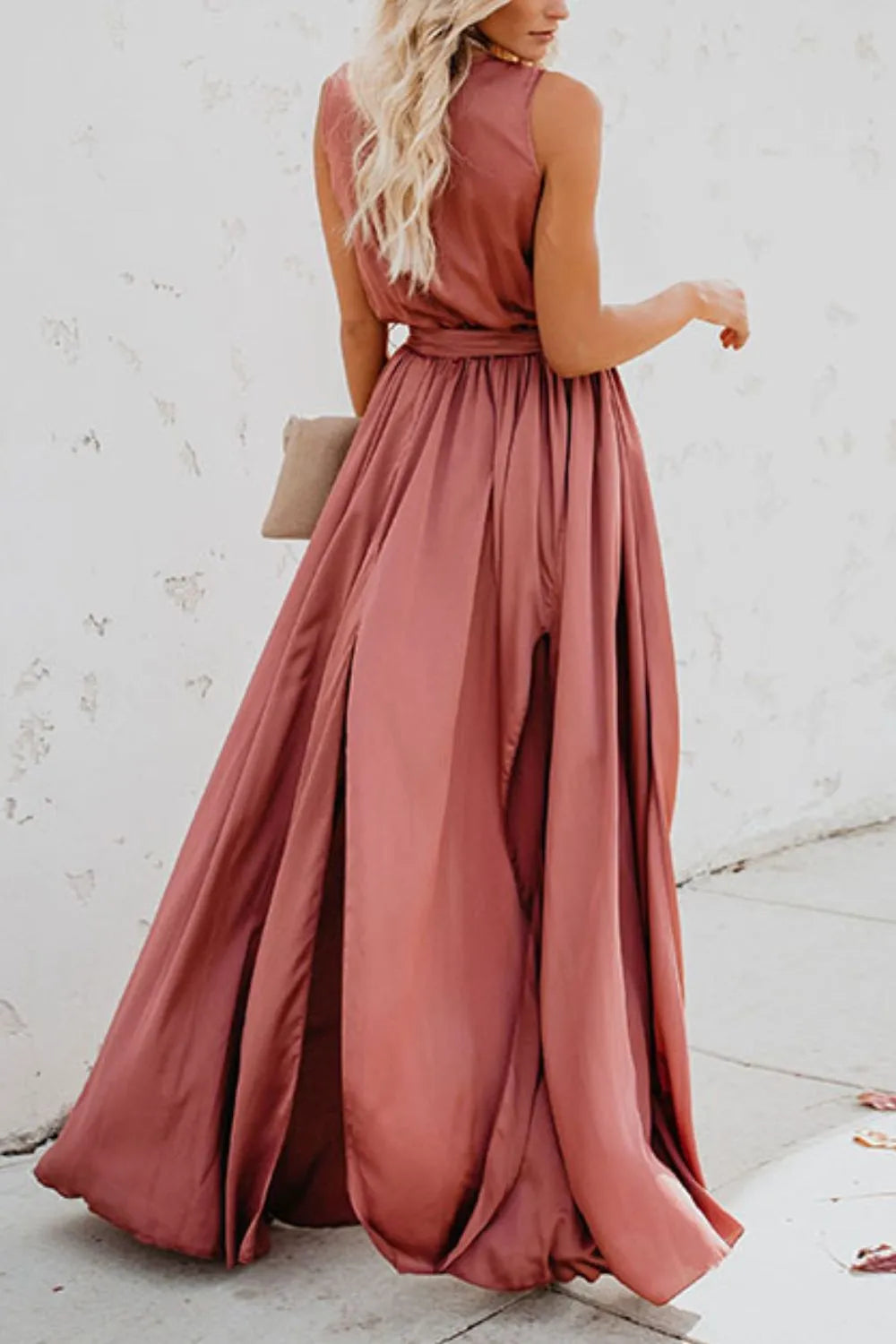 Surplice Tie Waist Maxi Dress (10)