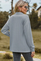 Half Button Dropped Shoulder Blouse (11)