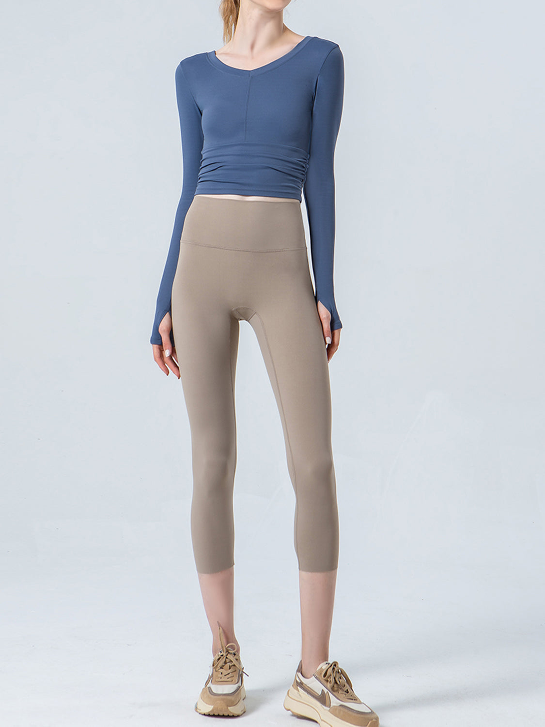 Wide Waistband Cropped Sports Leggings (12)