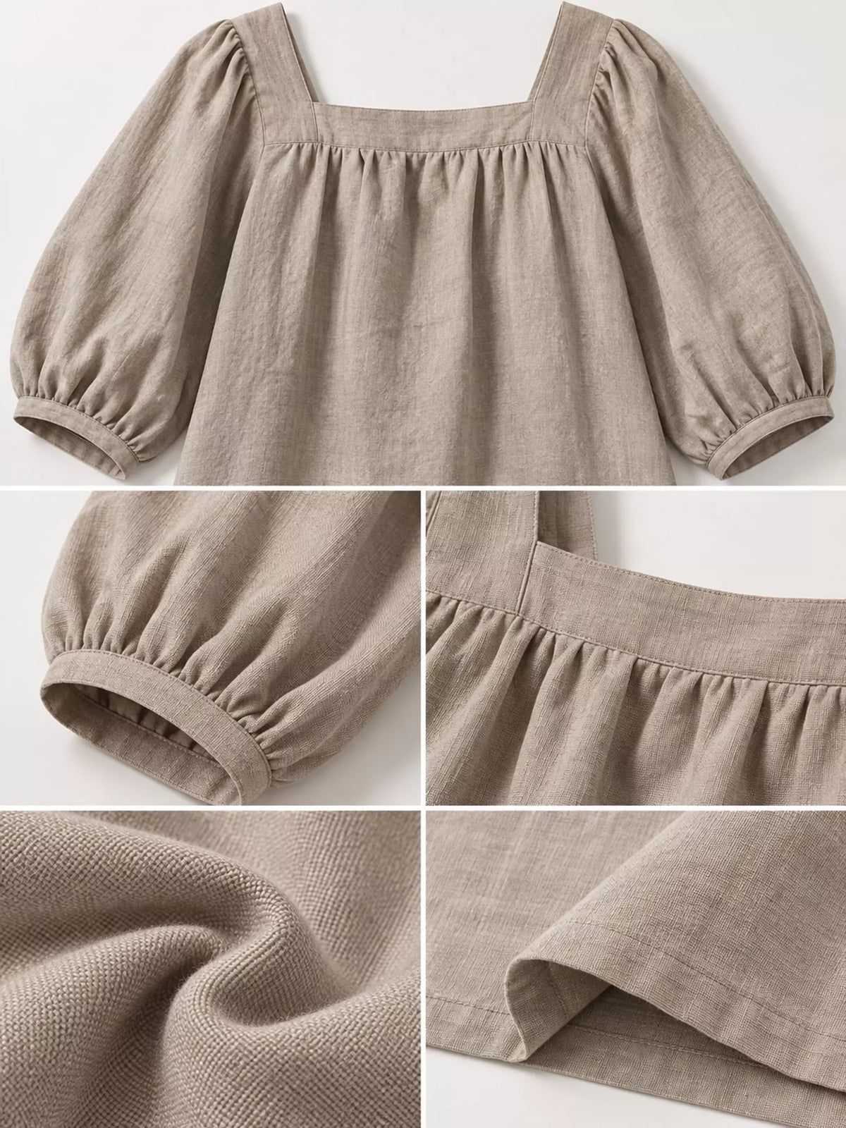 Square Neck Puff Sleeve Mini Dress (9)