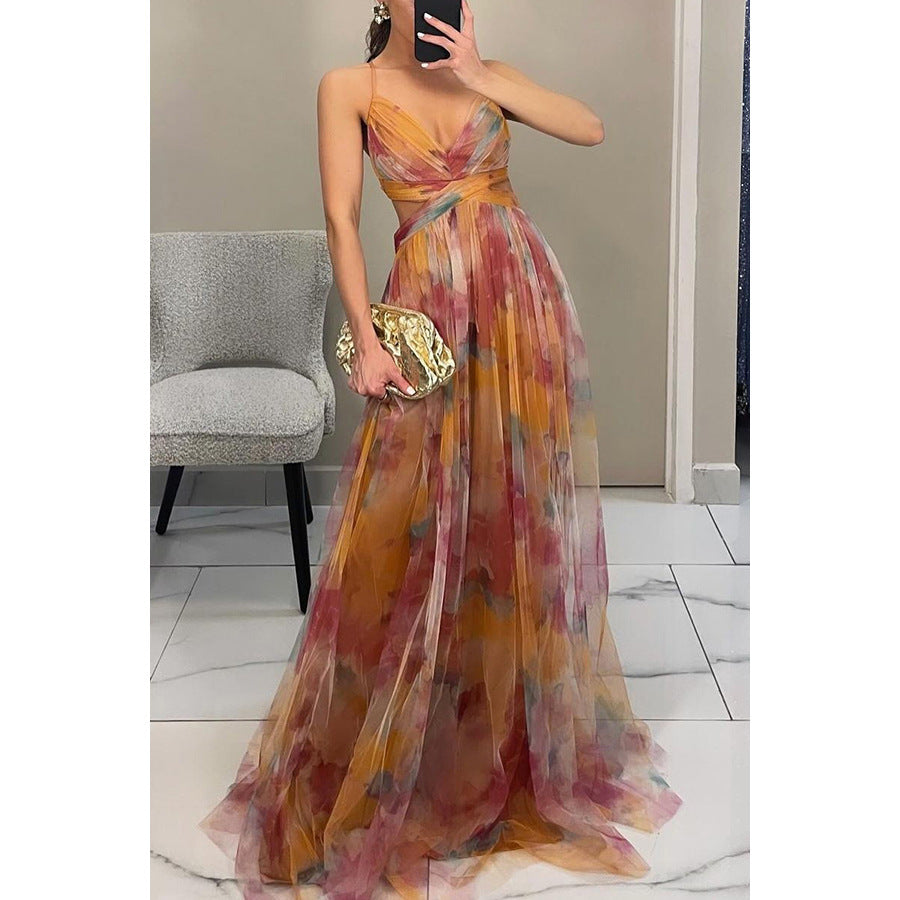Mesh Print Slip Dress variant CJLY209128601AZ|CJLY209128602BY|CJLY209128603CX|CJLY209128604DW