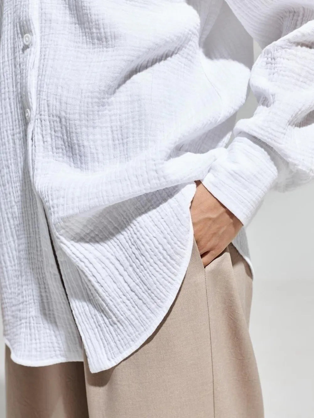Textured Collared Neck Long Sleeve Shirt (6)