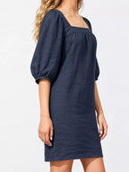 Square Neck Puff Sleeve Mini Dress (15)