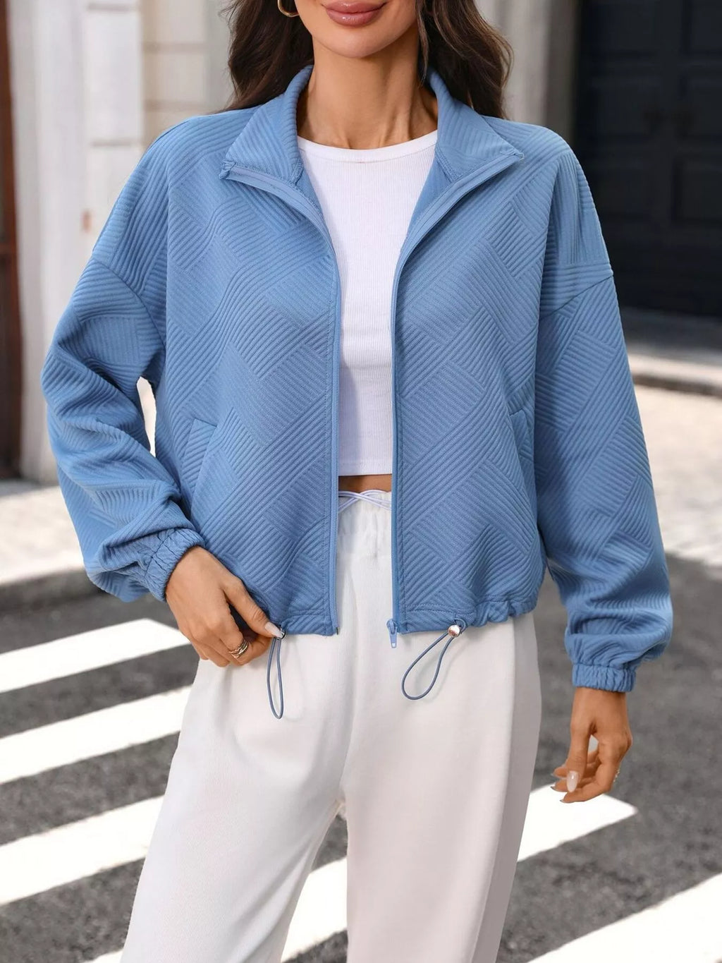 Textured Zip-up Casual Jacket (18)